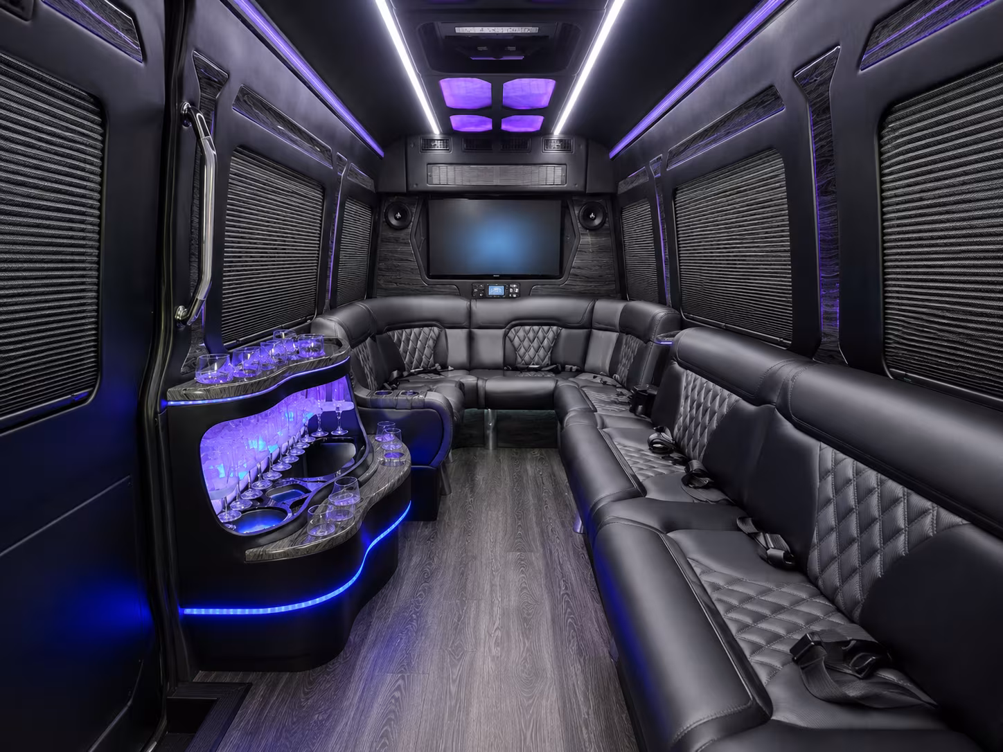 chattanooga 18 passenger party bus interior