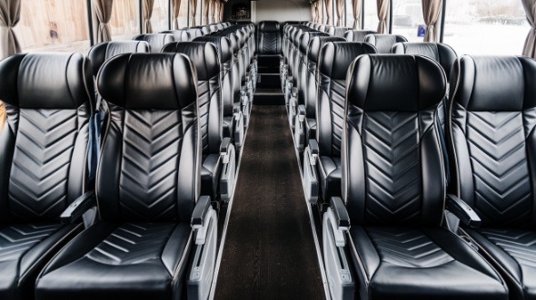 56 passenger charter bus inside athens